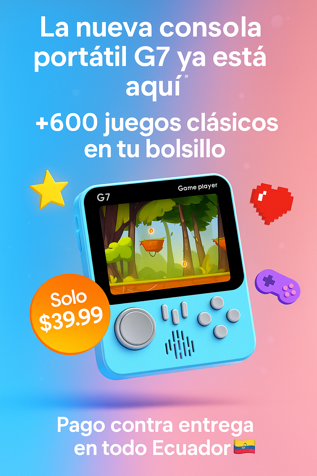 Consola de Juegos G7 – Diversión clásica en tus manos 🎮